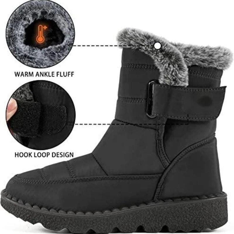 Long Plush Snow Boots Woman Platform Shoes Warm Cotton Couples Ankle Boots