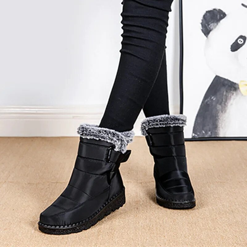 Long Plush Snow Boots Woman Platform Shoes Warm Cotton Couples Ankle Boots