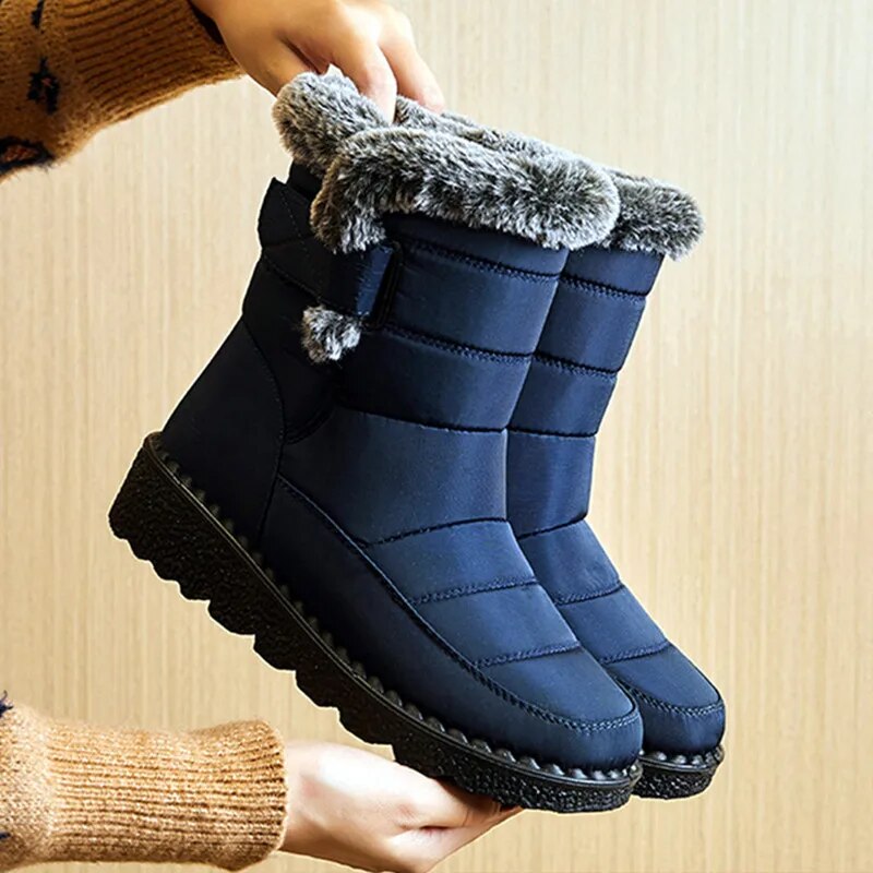 Long Plush Snow Boots Woman Platform Shoes Warm Cotton Couples Ankle Boots