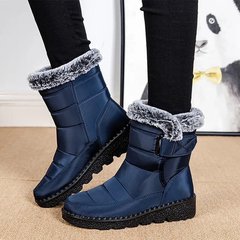 Long Plush Snow Boots Woman Platform Shoes Warm Cotton Couples Ankle Boots