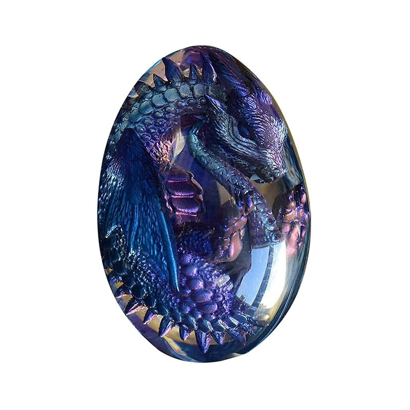 Crystal Transparent Resin Statue Dragon Egg Lava