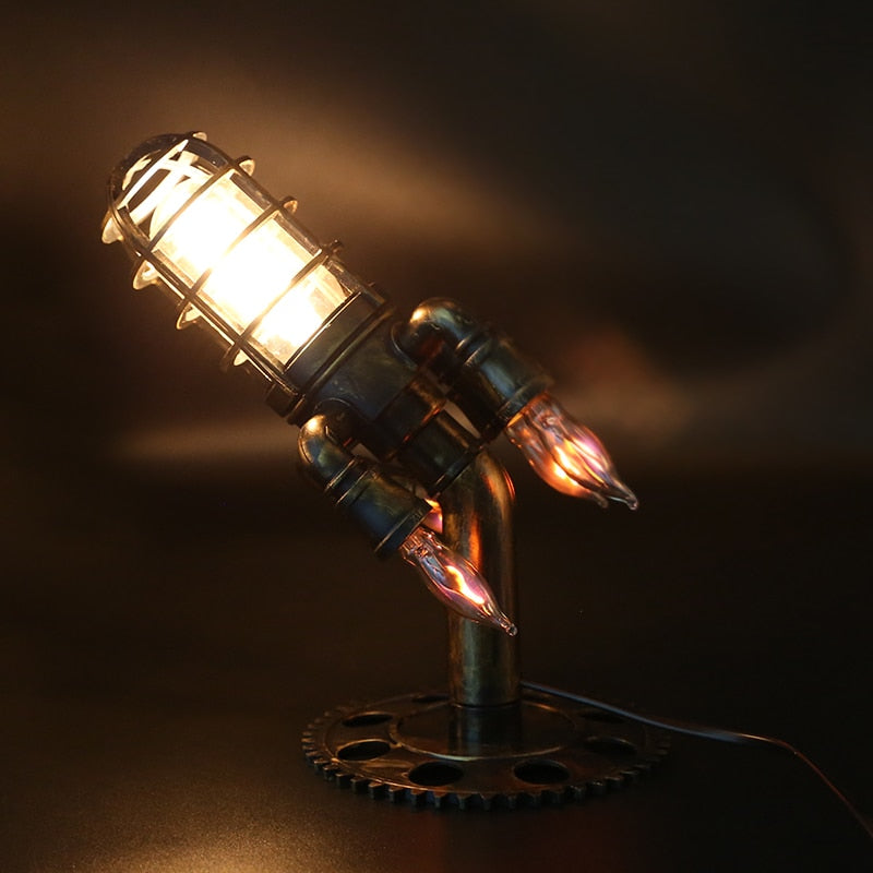 Steampunk Rocket Lamp