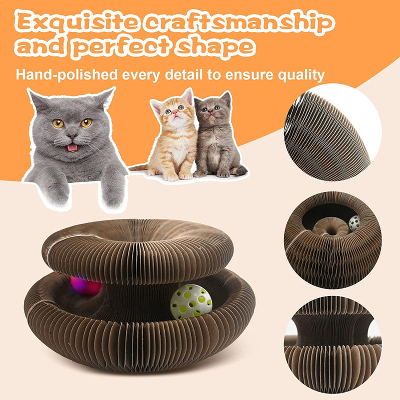 Indoor Cats Detachable Round Felt Cat Bed + Magic Organ Cat Scratch Board