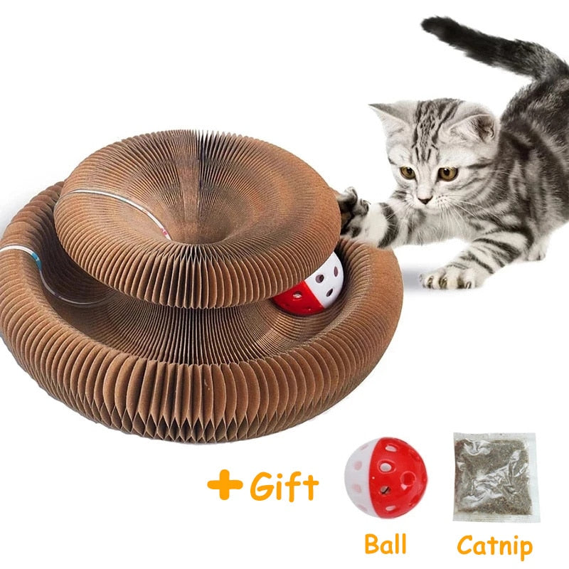 Indoor Cats Detachable Round Felt Cat Bed + Magic Organ Cat Scratch Board